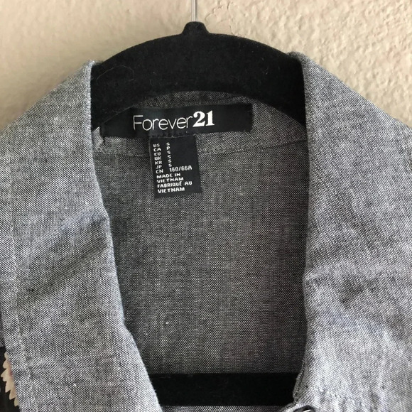 Forever21 sheer long sleeve button down - Picture 3 of 3